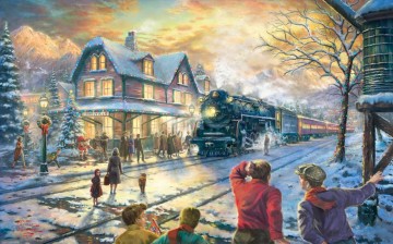 トーマス・キンケード Painting - クリスマスに向けて総出航 トーマス・キンケード
